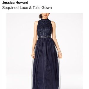 Macy’s Jessica Howard Sequined Lace and Tulle Gown
